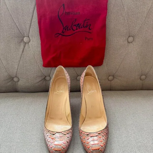 Christian Louboutin Python‑Embossed Leather Pumps - Picture 4 of 4